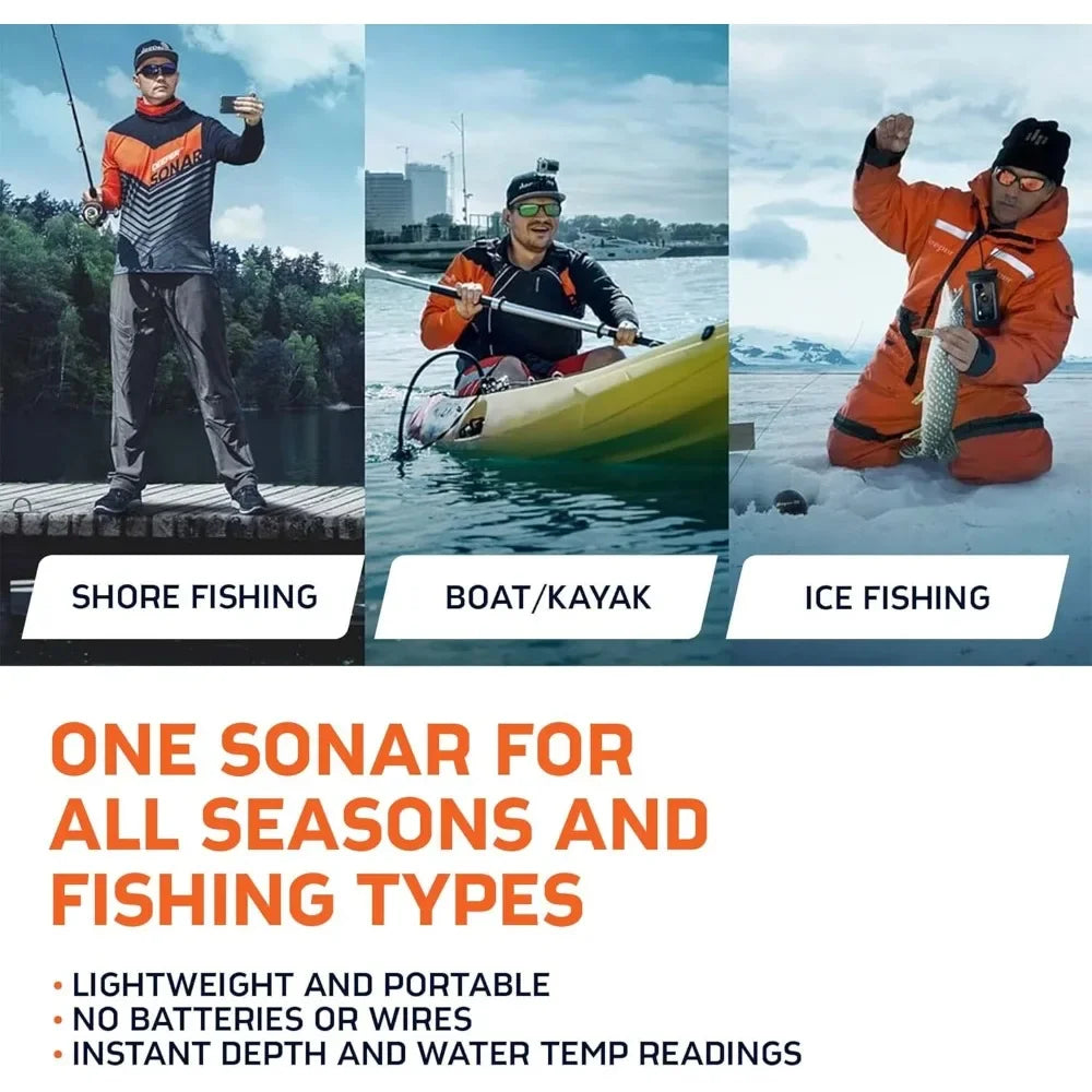 PRO+ 2 Sonar - Portable Fish Finder and Depth Finder for Kayaks, Boats and Ice Fishing With GPS Enabled