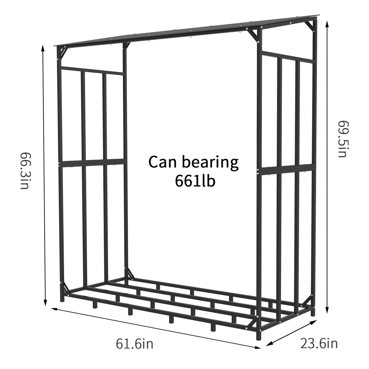 Extra Large Tall Outdoor Firewood Rack With Cover