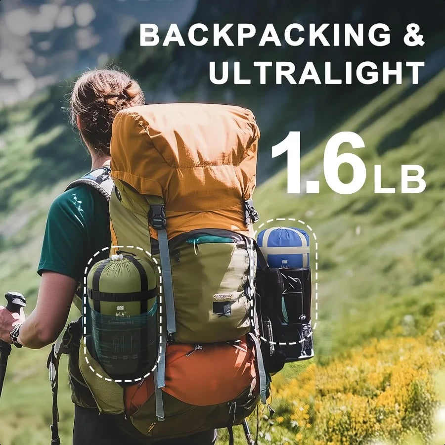 Ultralight Warm Weather Sleeping Bag Portable Waterproof Compact