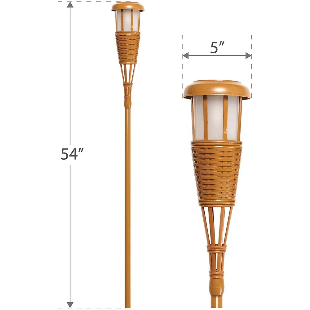 Solar Flickering LED Torches Outdoor Lighting Dusk To Dawn Tiki Torch 4 Pack