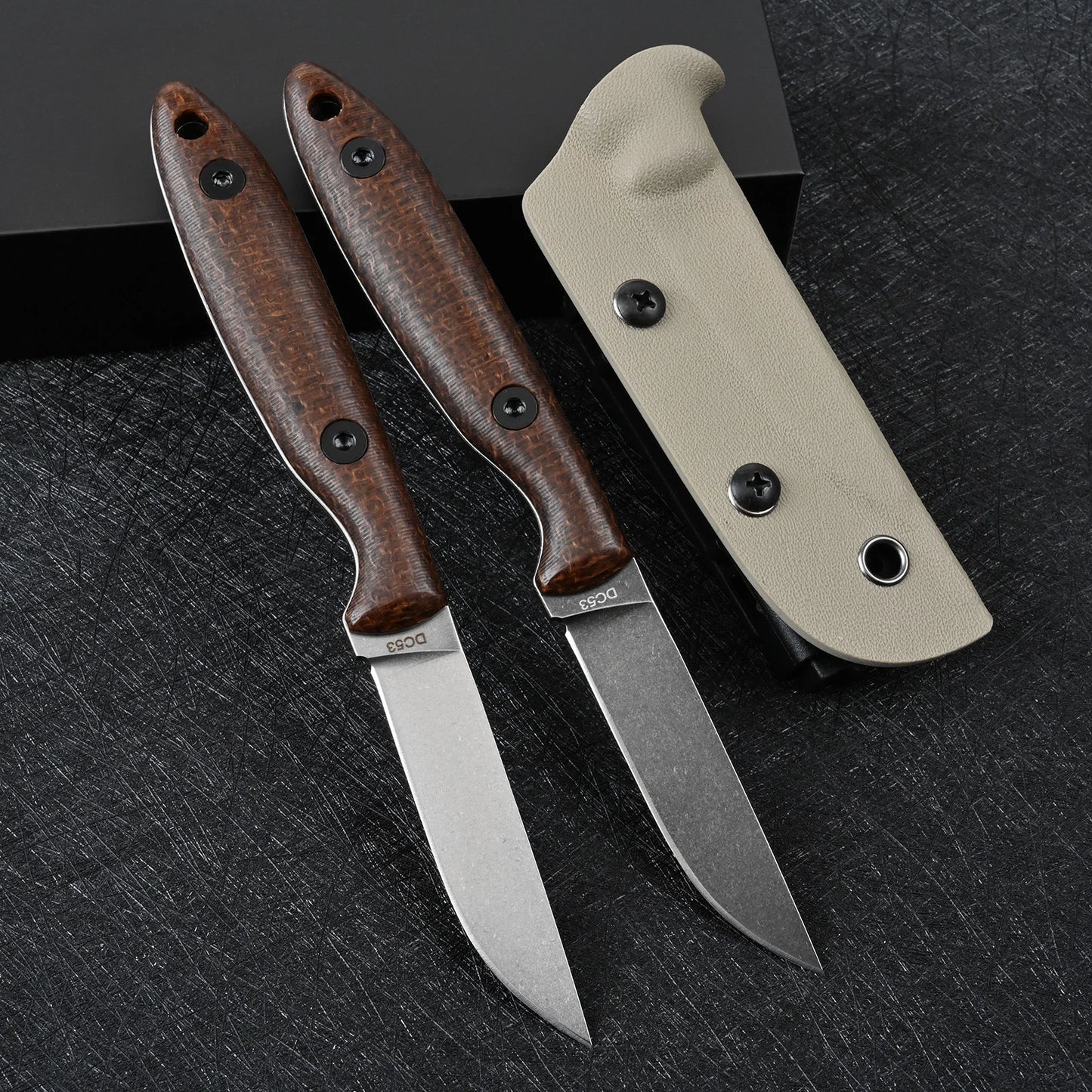 SDOKEDC Knives DC53 Steel Fixed Blade Knife Micarta Handle