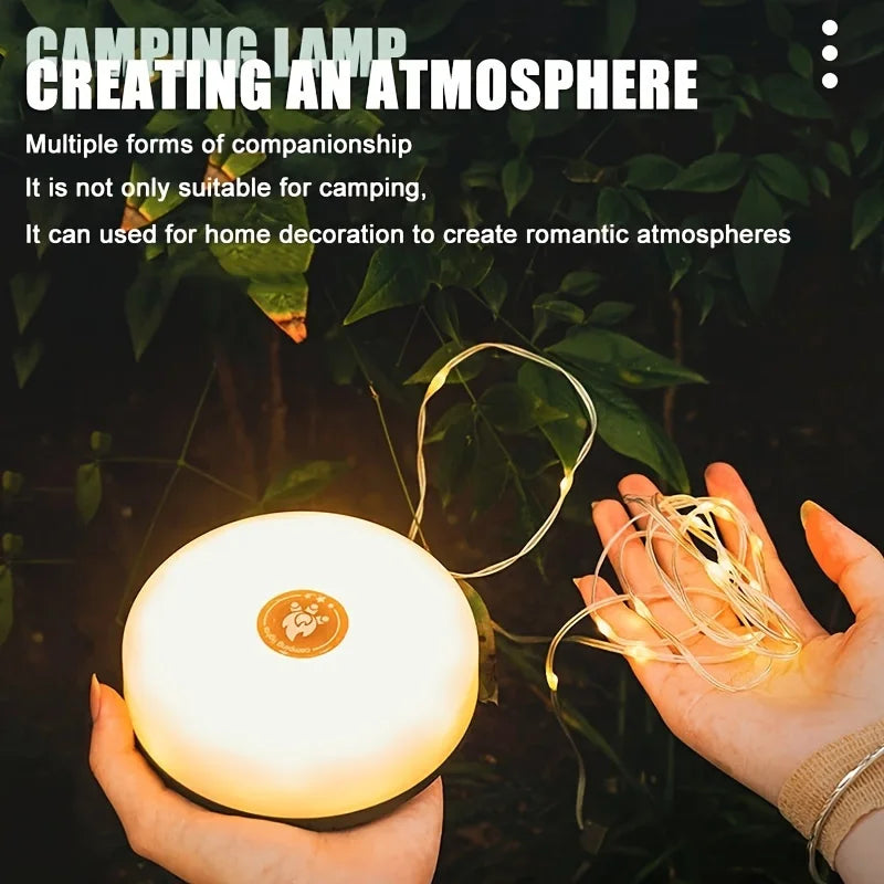 Rechargeable 32.8FT Camping String Lights 2 in 1 Quick Storage