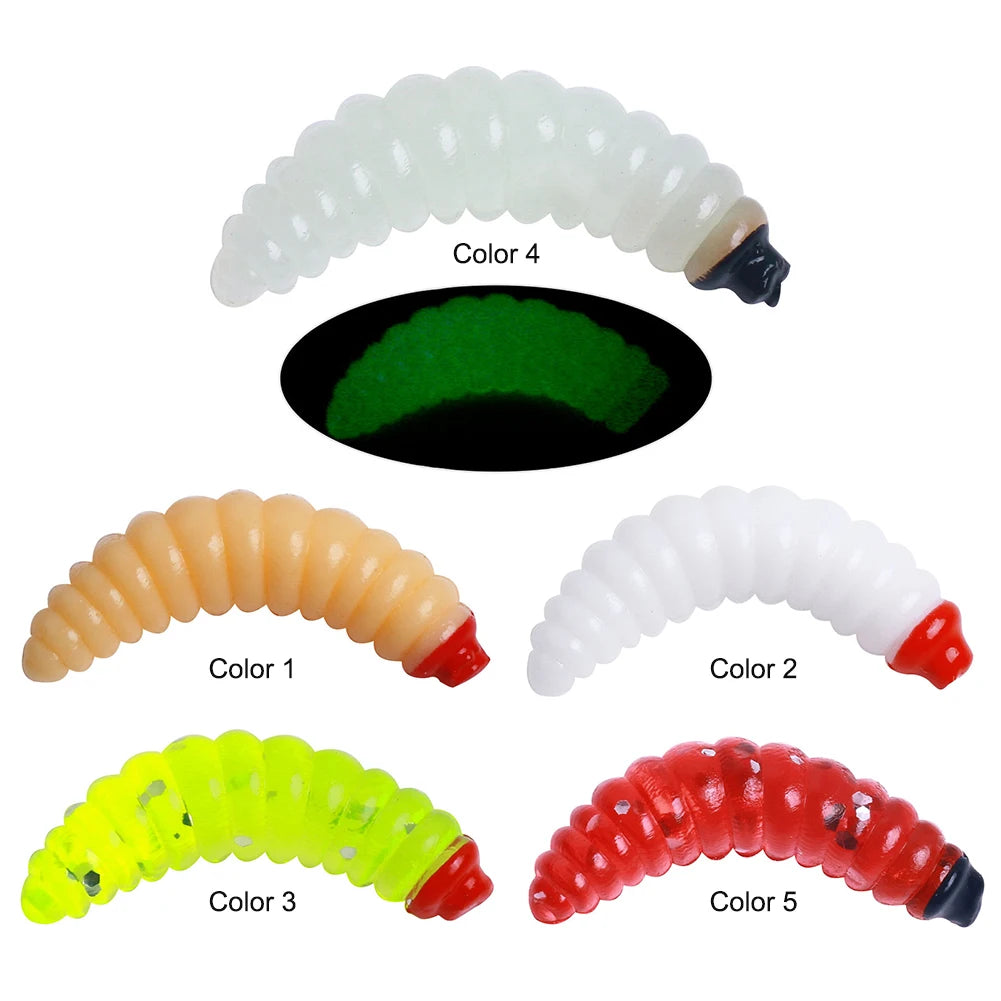 Artificial Bread Worm Baits / Maggot Grub Soft Fishing Lure