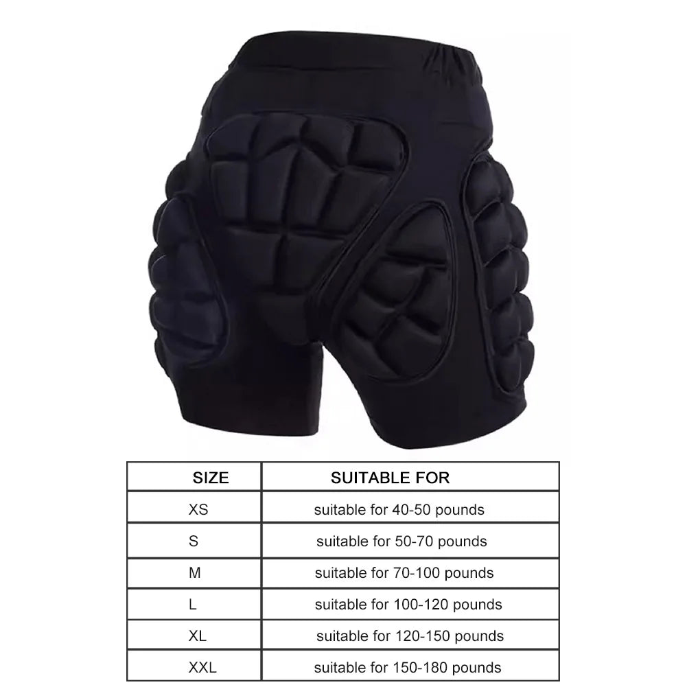 3D Protective Padded Shorts Breathable Winter Skating Protective Hip Pad