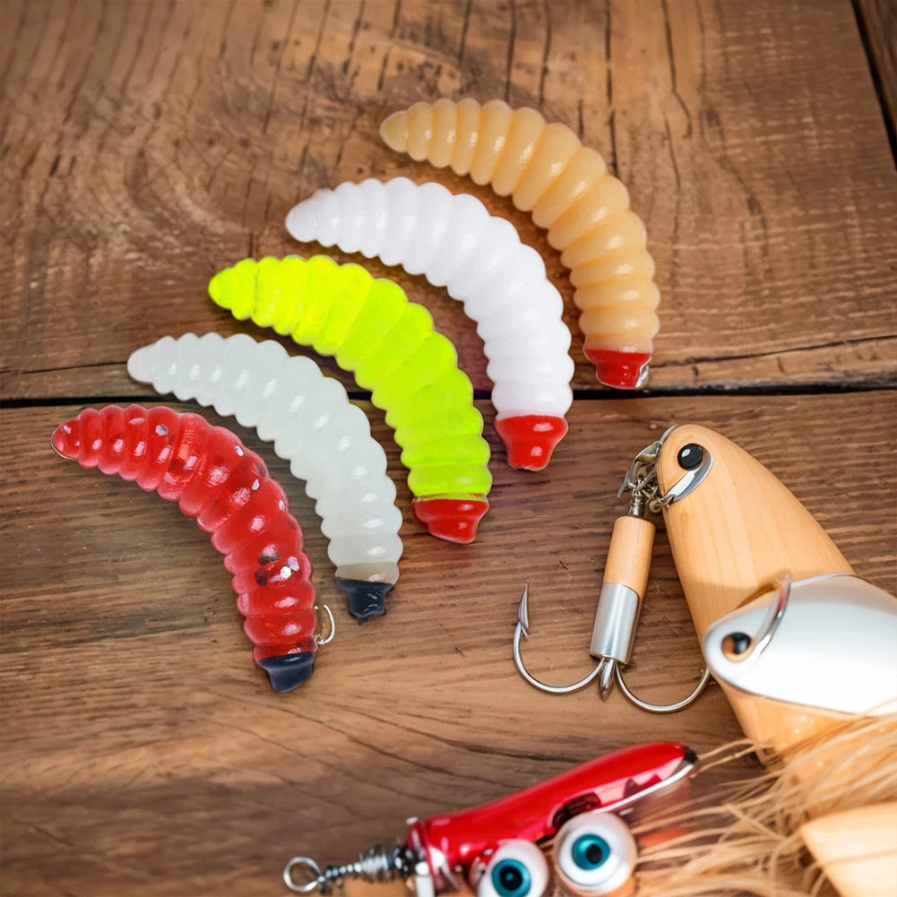 Artificial Bread Worm Baits / Maggot Grub Soft Fishing Lure