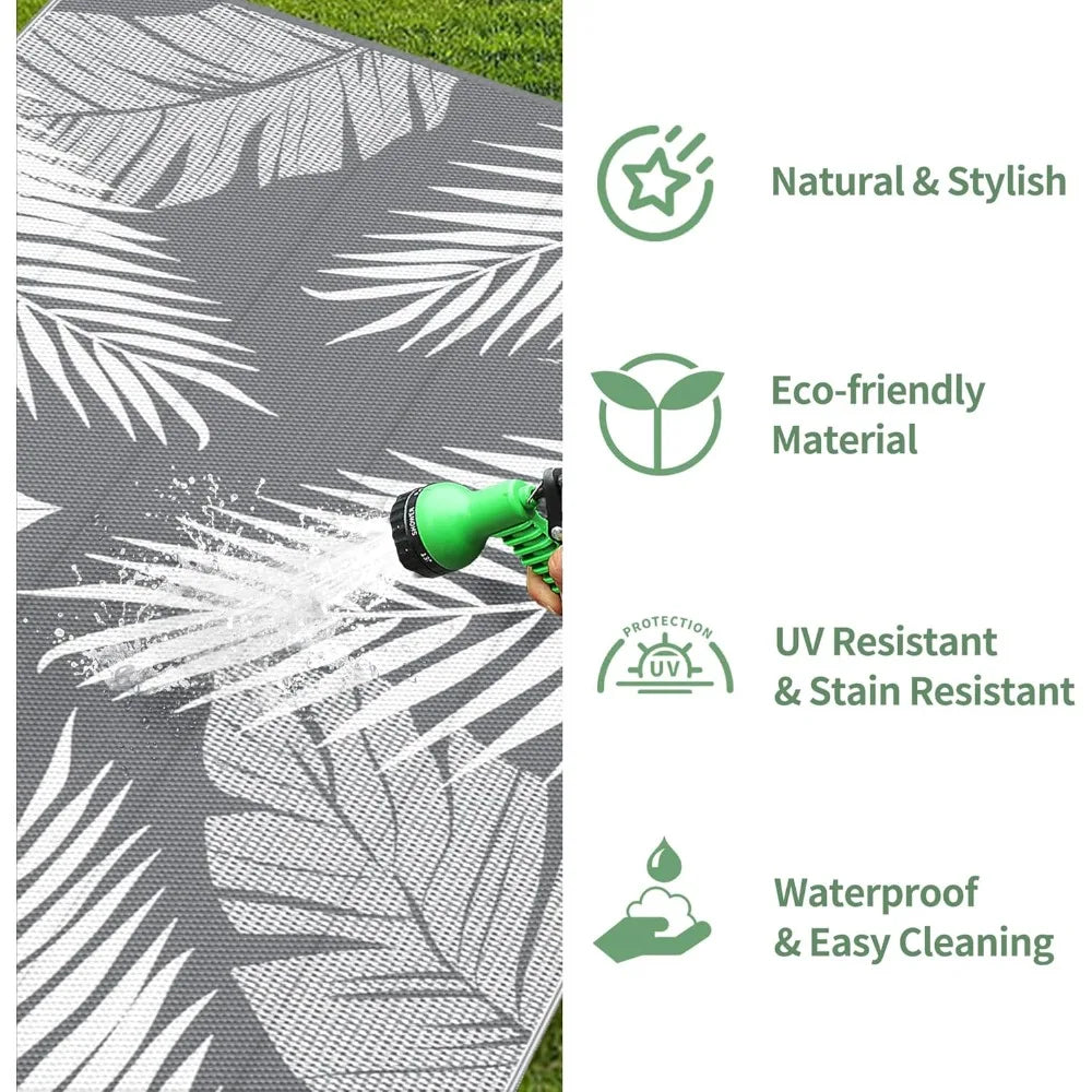 Outdoor Rug 10' x 20' Waterproof for Patios Clearance, Reversible