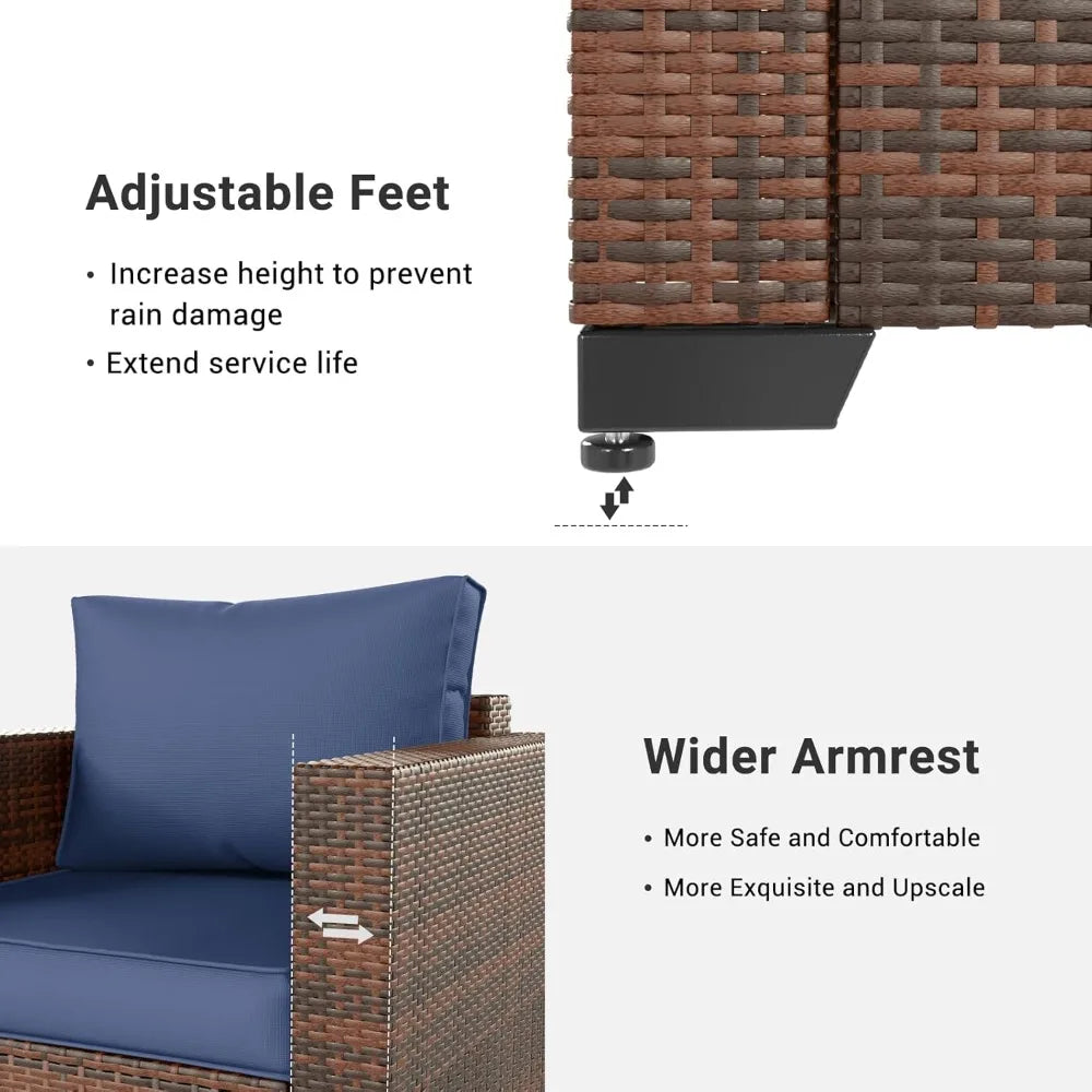 Patio Furniture Set 6 Pieces Outdoor Sectional Furniture