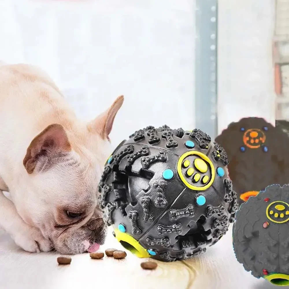 1PC Black Molars Bite Sound Toy Leaky Food Ball Dog Suitable for Large, Medium and Small Dogs
