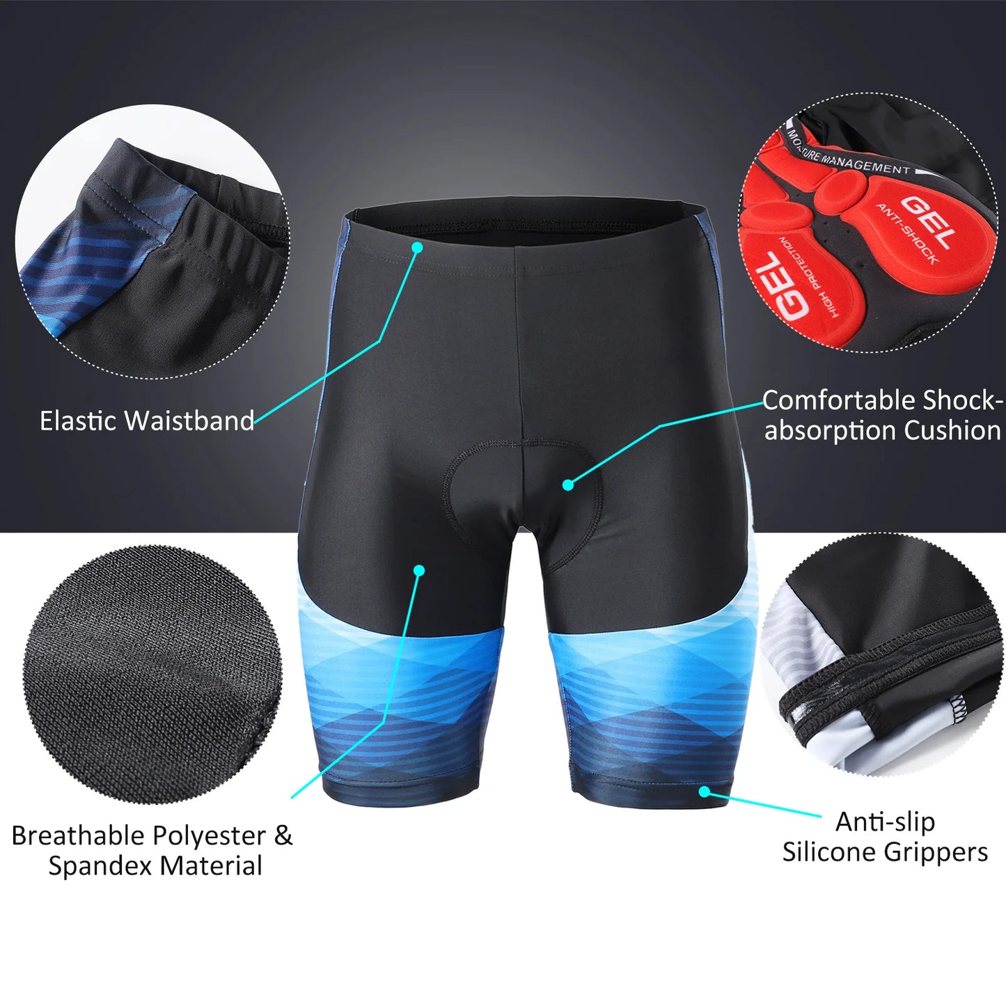 Lixada Men Cycle Jersey Breathable Short Sleeve Bike Shirt and Padded Shorts