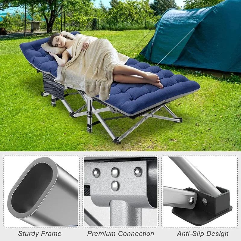Slsy Folding Bed Cot with 3.3 inch 2 Sided Mattress