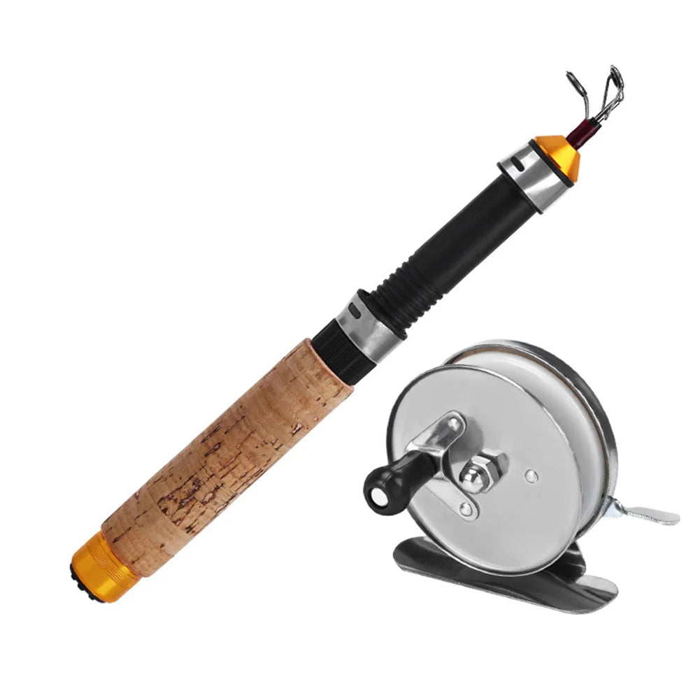Telescoping Ice Fishing Rod Set Carbon Fiber Ice Fishing Rod and Reel Combo
