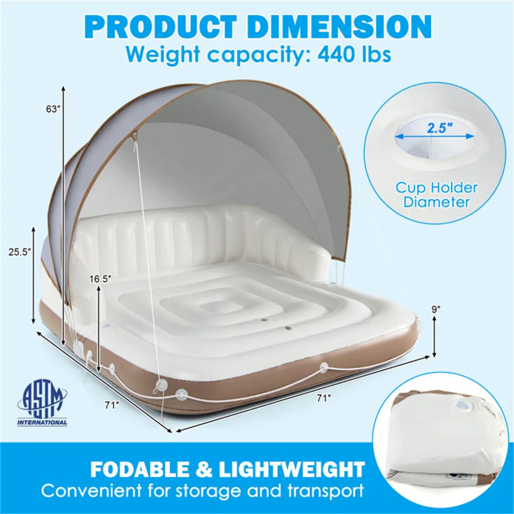 Water Floating Platform 2-person Floating Bed Inflatable Tent