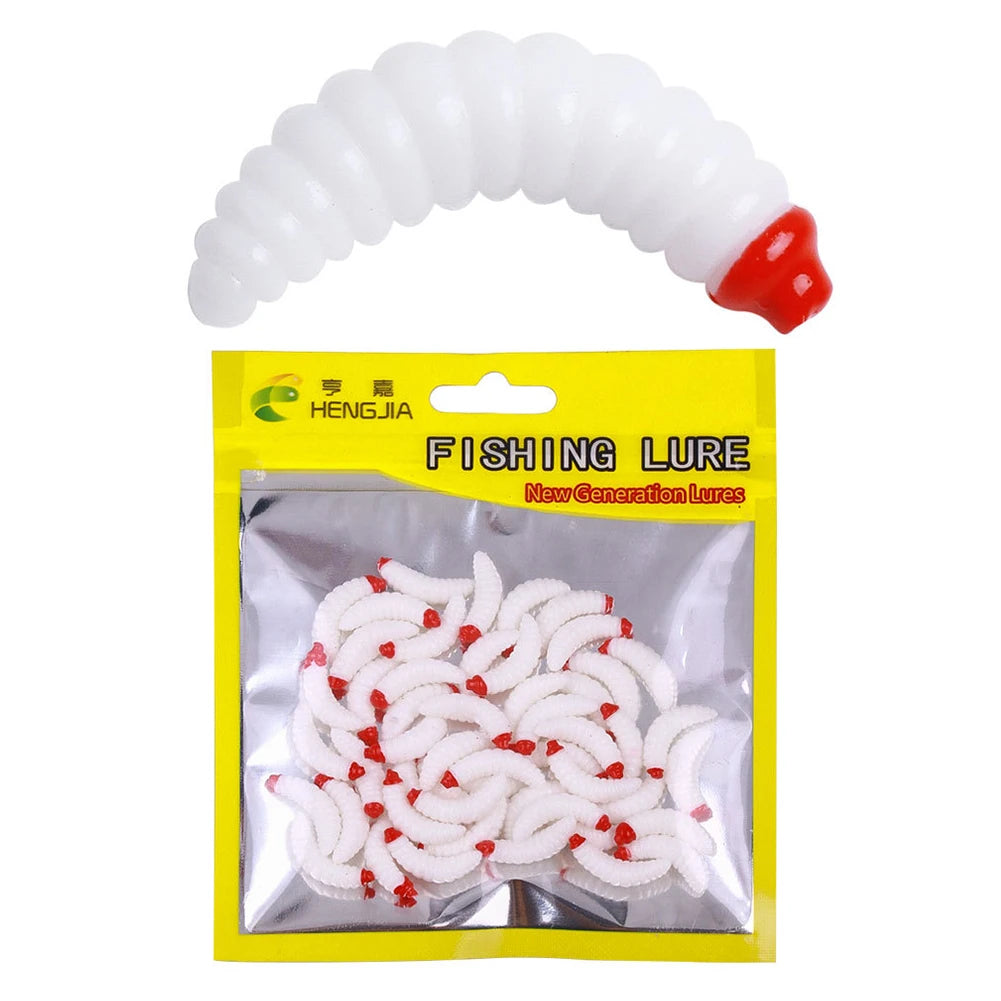 Artificial Bread Worm Baits / Maggot Grub Soft Fishing Lure