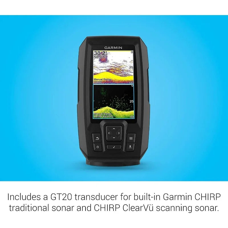 Garmin Striker Vivid 4cv Bundle with Transducer and Protective Cover, 4-inch Color Fishfinder