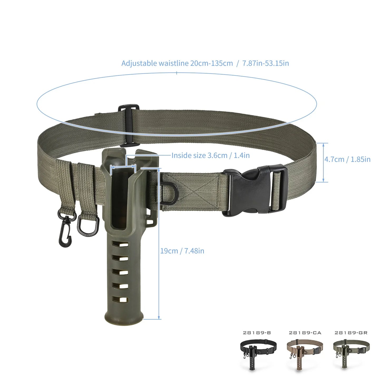 Rod Holder Belt Fly Fishing Rod Support Adjustable Fishing Belt