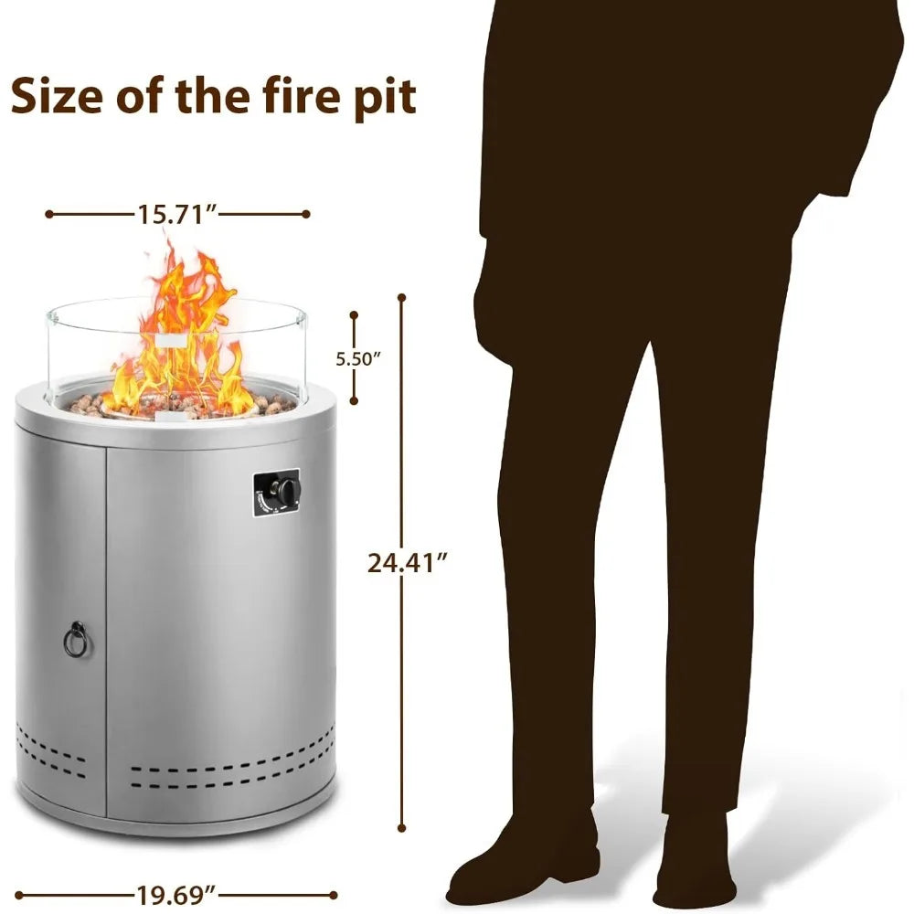 Portable Outdoor Propane Fire Pit Tabletop 50000 BTU Smokeless