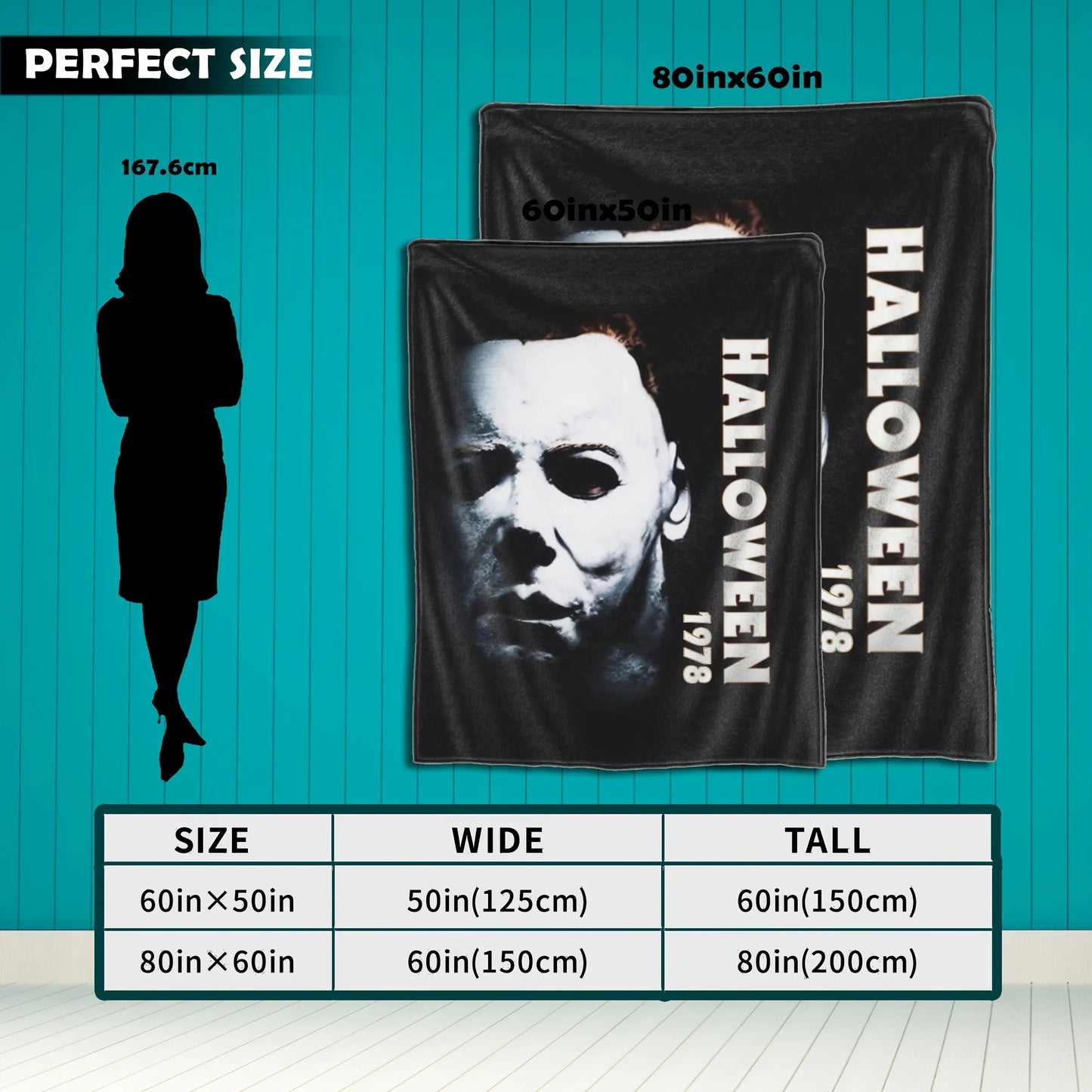 Horror Movie Halloween Character Cover Blanket, Halloween Blanket