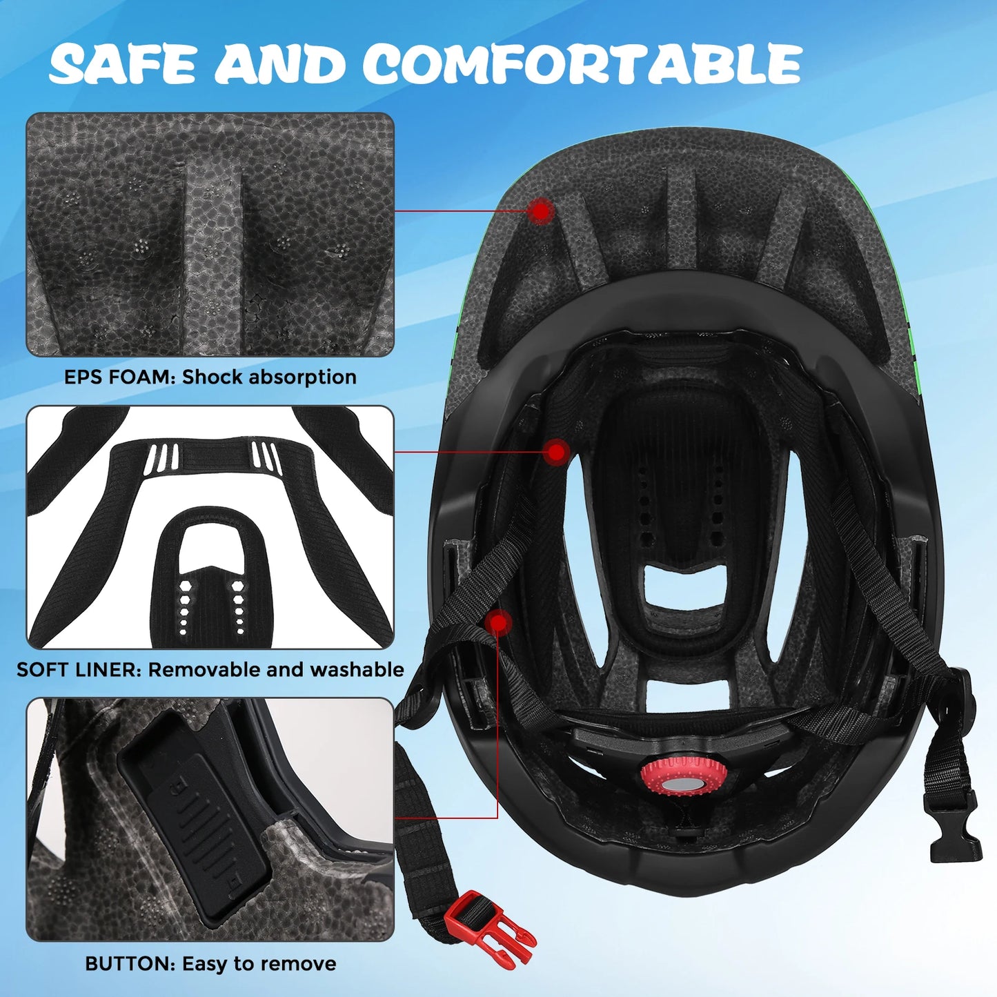 Lixada Kids Detachable Full Face Helmet