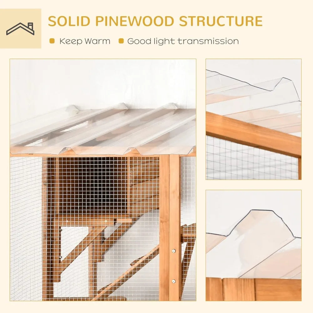 Catio Playground Cat Window Box Outside Enclosure, Outdoor Cat House Weather Protection Roof