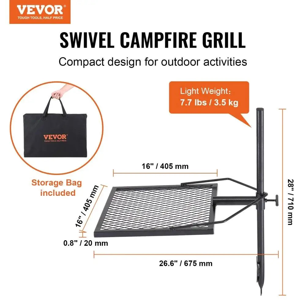 Swivel Campfire Grill Fire Pit Grill Grate