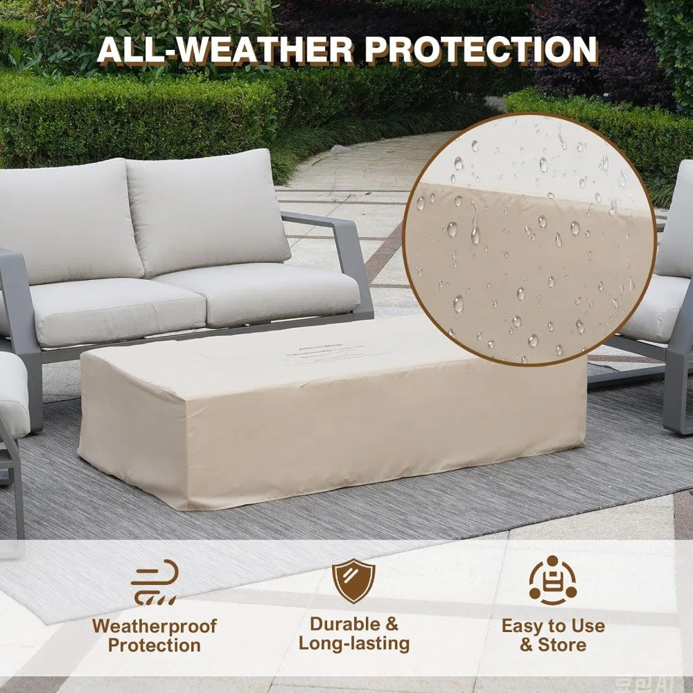Propane Fire Pit Table, 48-Inch Outdoor Gas Fire Table 50,000BTU– Modern Black Terrazzo with Slate-Texture Finish,