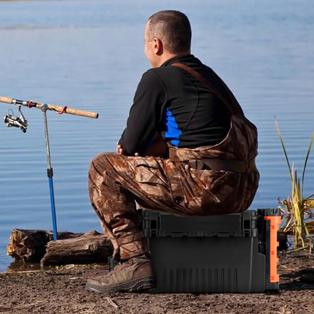Multifunctional Portable Fishing Box 2 Tier Rod Barrel Holder