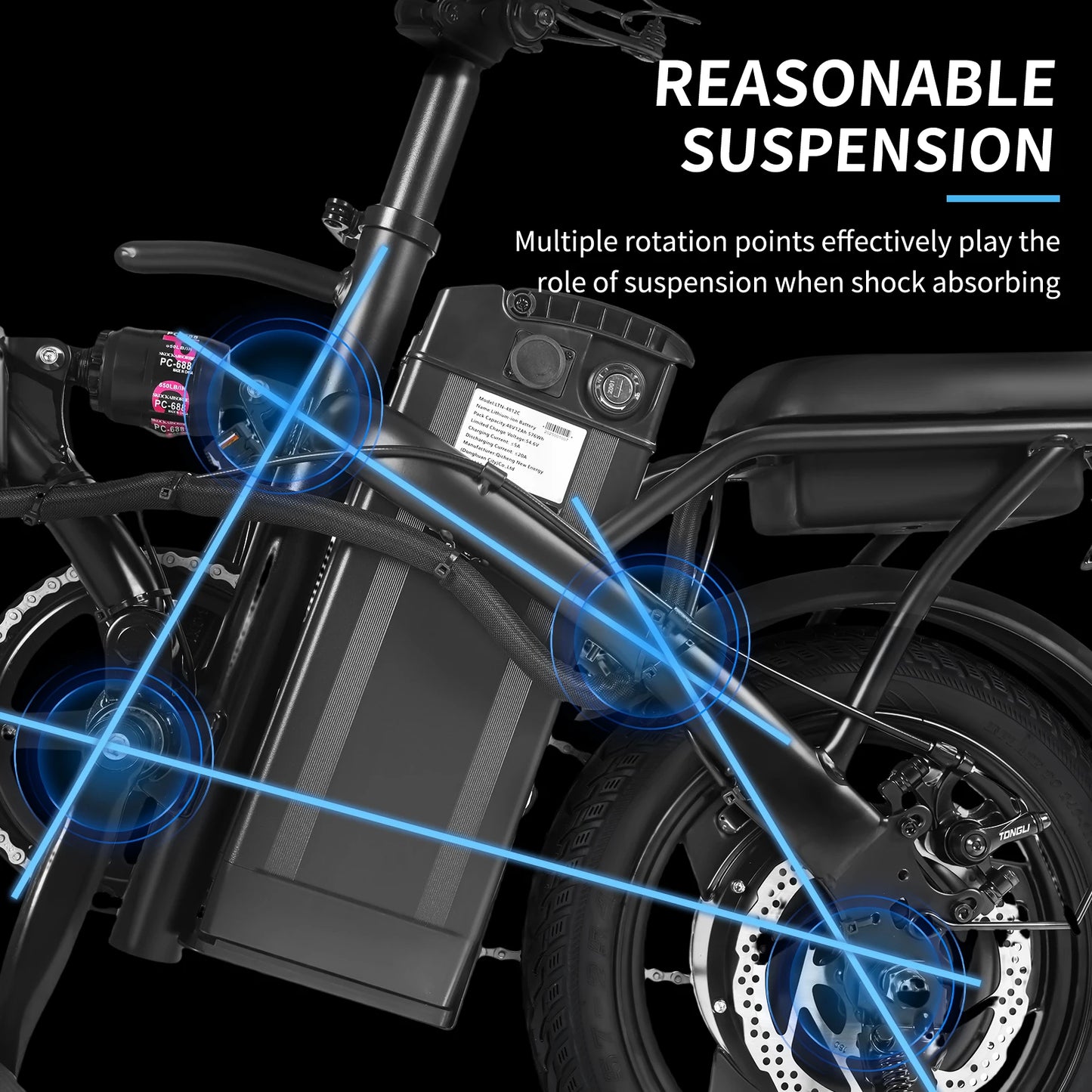 400W Dual Disc Brake Adult Foldable Electric Bicycle With 22 Mile Range 20MPH