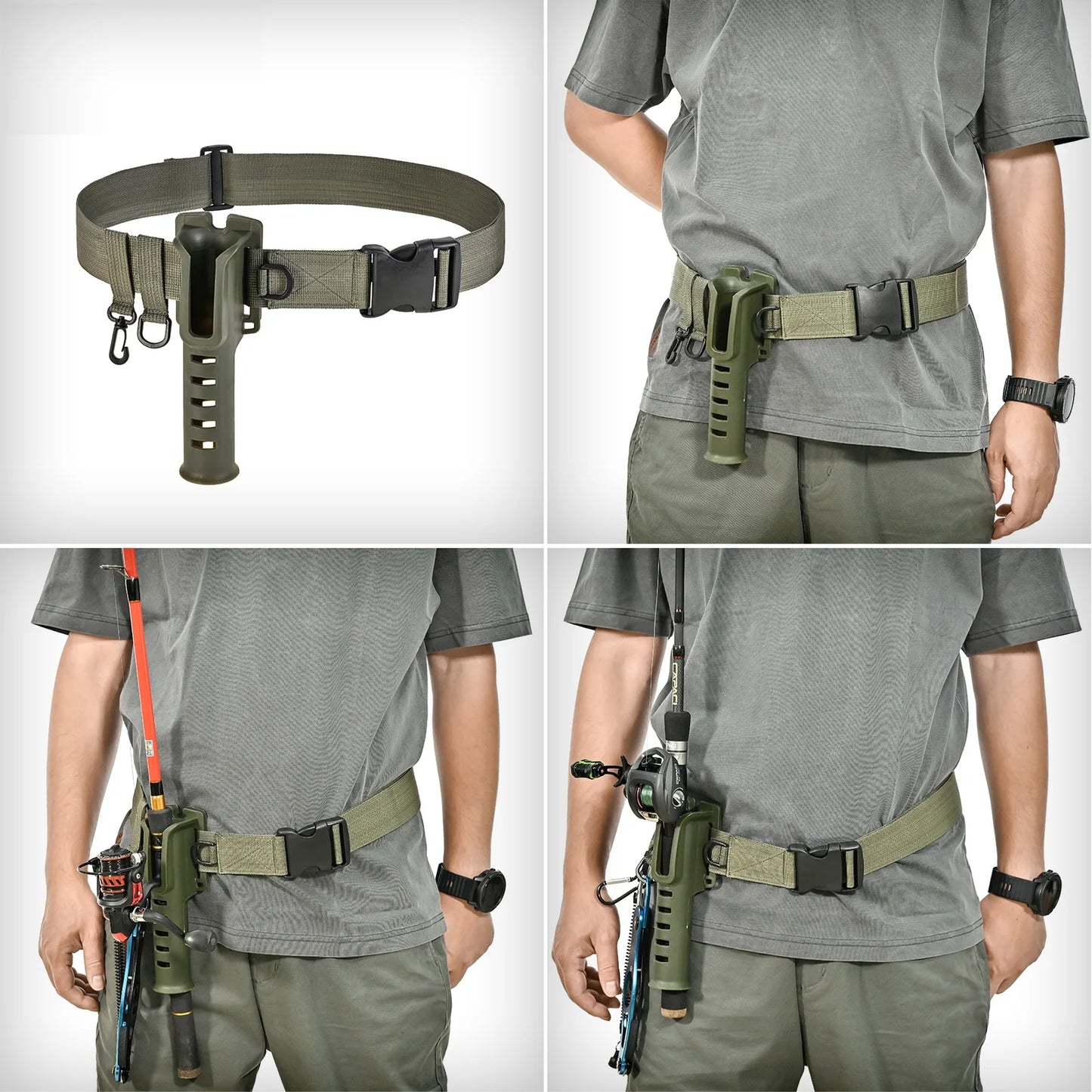 Rod Holder Belt Fly Fishing Rod Support Adjustable Fishing Belt