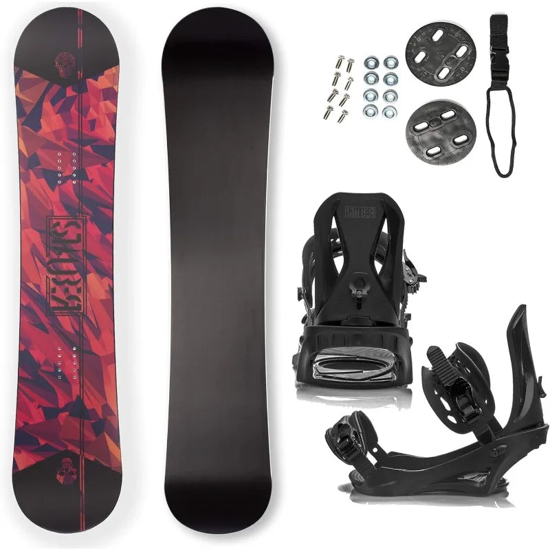 STAUBER Summit Snowboard & Binding Package Size 143, Best All-Terrain, Twin Directional, Hybrid Profile Snowboard
