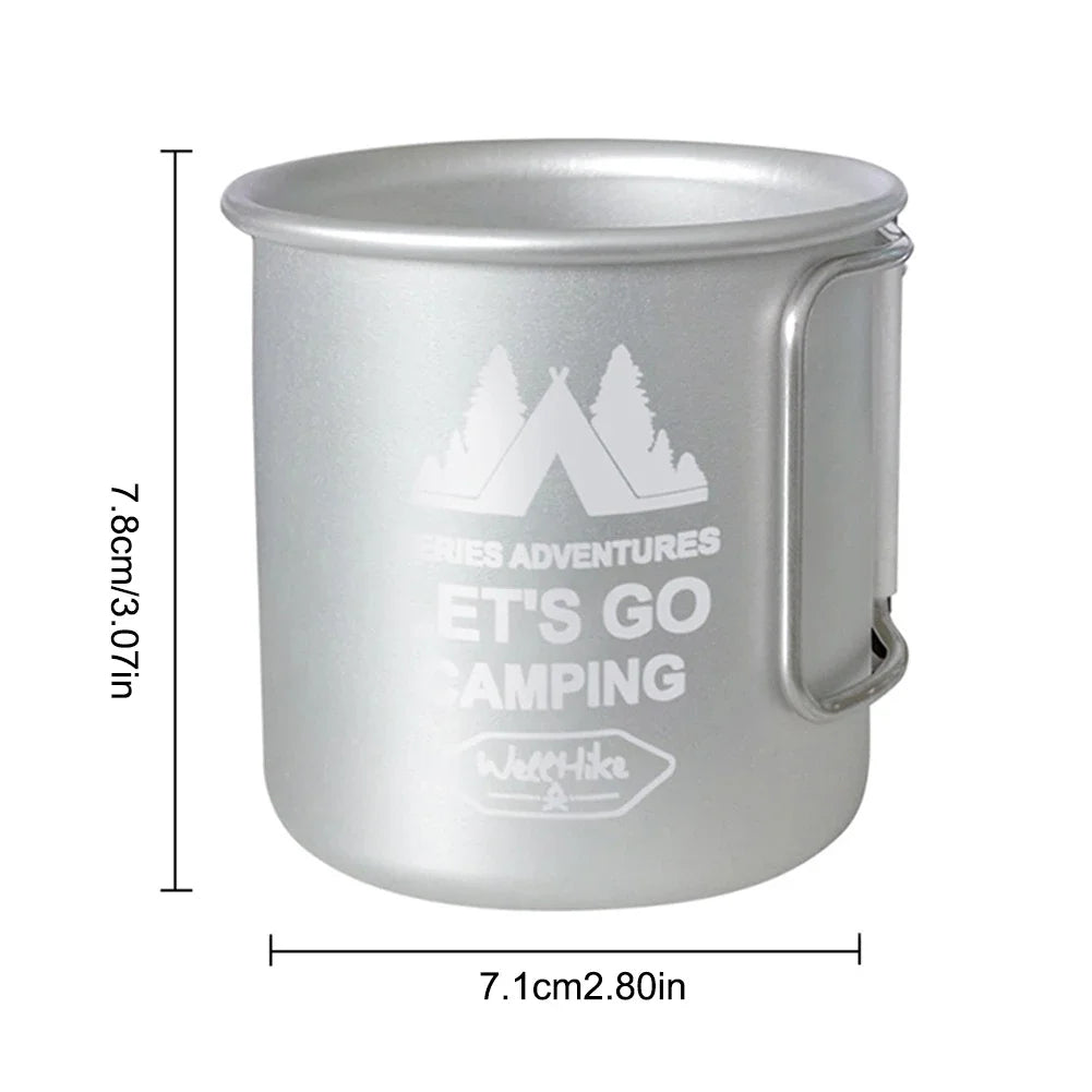 Camping Coffee Mug Aluminum Tea Cup With Handle
