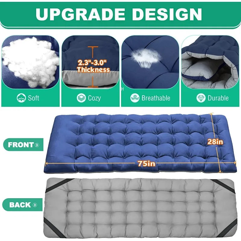Slsy Folding Bed Cot with 3.3 inch 2 Sided Mattress