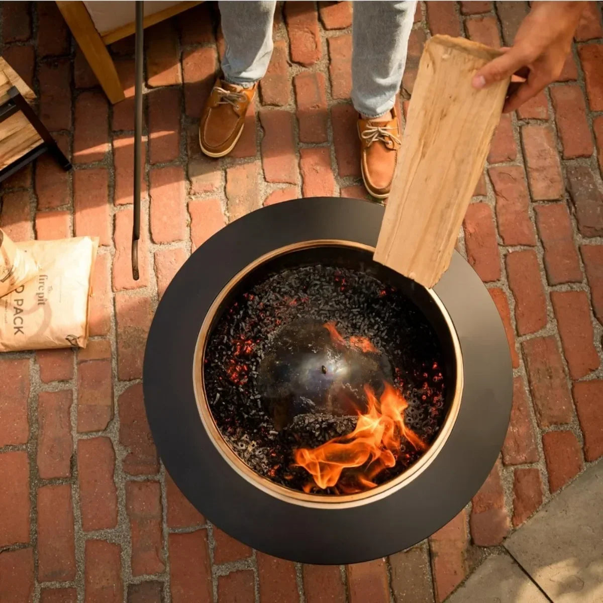 25-Inch Smokeless Fire Pit, Wood Burning with Ash Pan & Cover for Backyard Patios