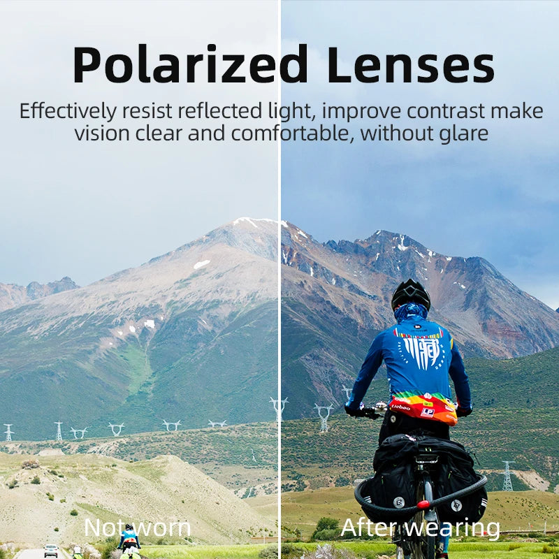 ROCKBROS Cycling Glasses MTB Road Bike Polarized Sunglasses UV400 Protection