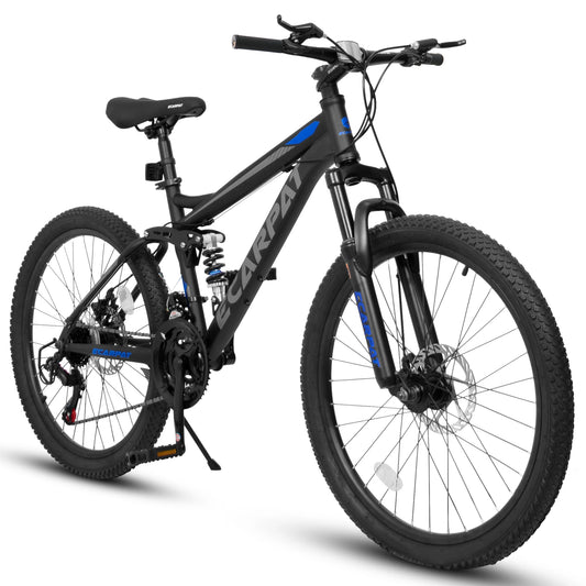Ecarpat Dual Full Suspension Mountain Bike  21-Speed Disc Bicycles