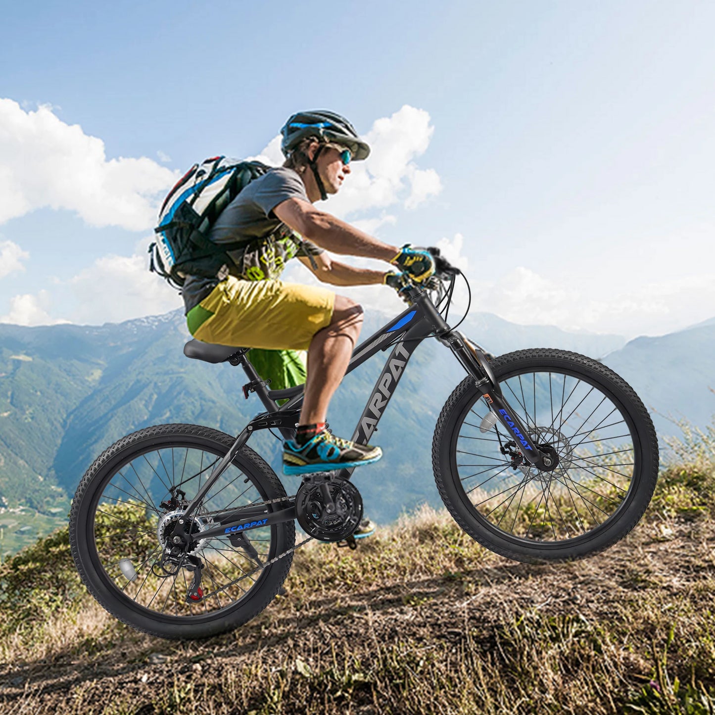 Ecarpat Dual Full Suspension Mountain Bike  21-Speed Disc Bicycles