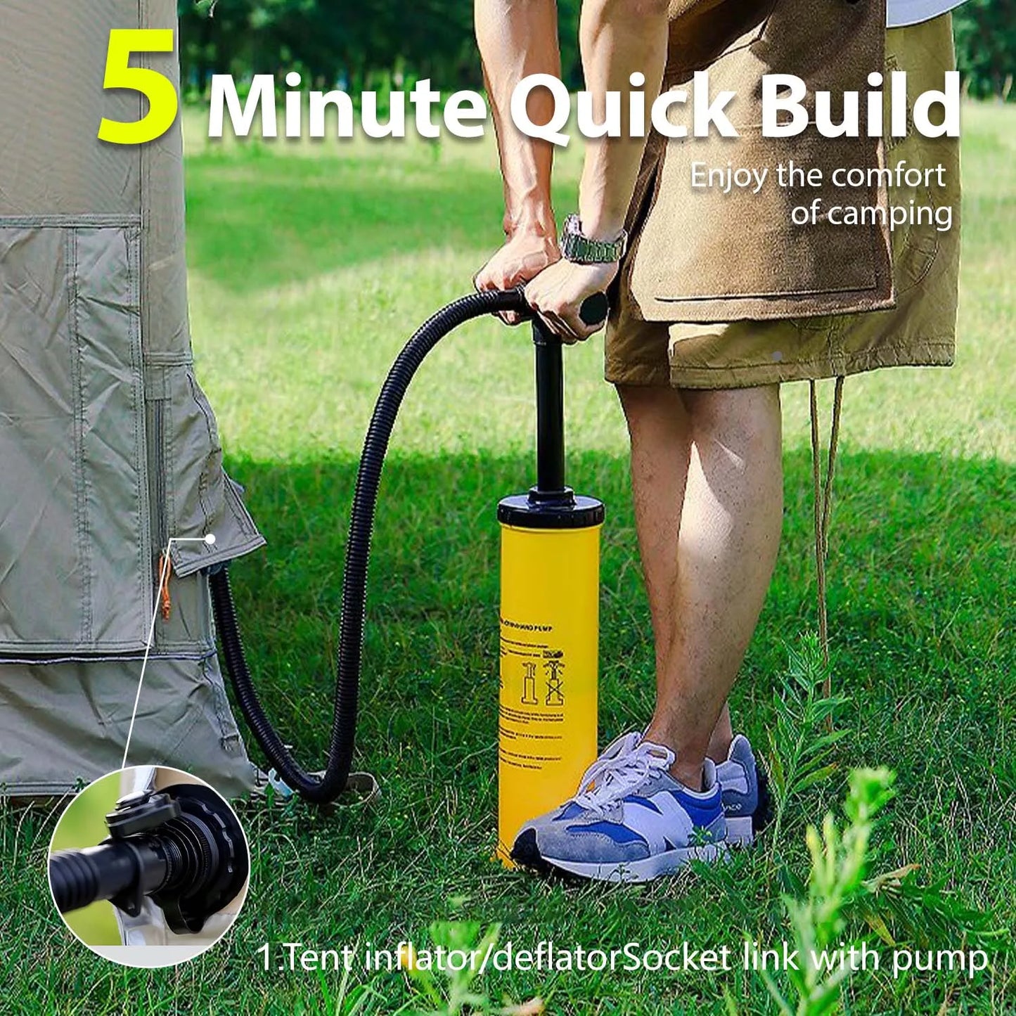 Large Inflatable Tent for 8-10 Person - 135 SQFT