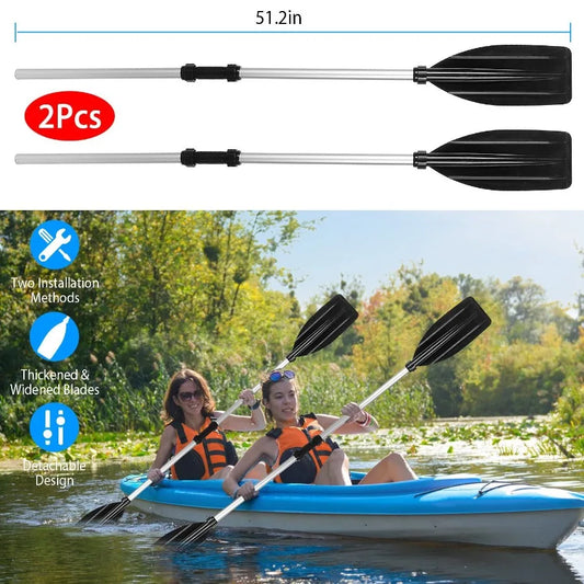 2Pcs Kayak Paddles Aluminum Alloy Detachable Canoe Paddle Boat Oars