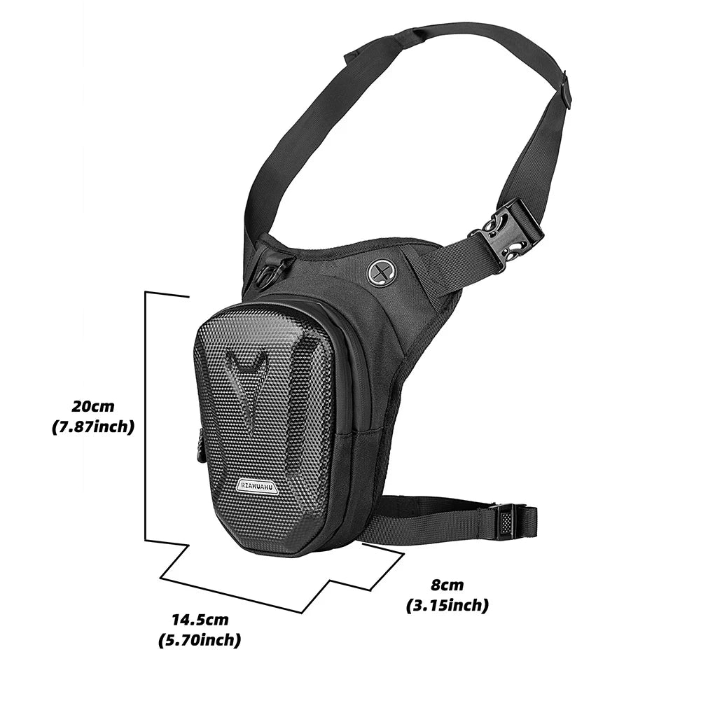 Motorcycle Drop Leg Side Bag EVA Polyester Hard Shell Waterproof Waist Bag