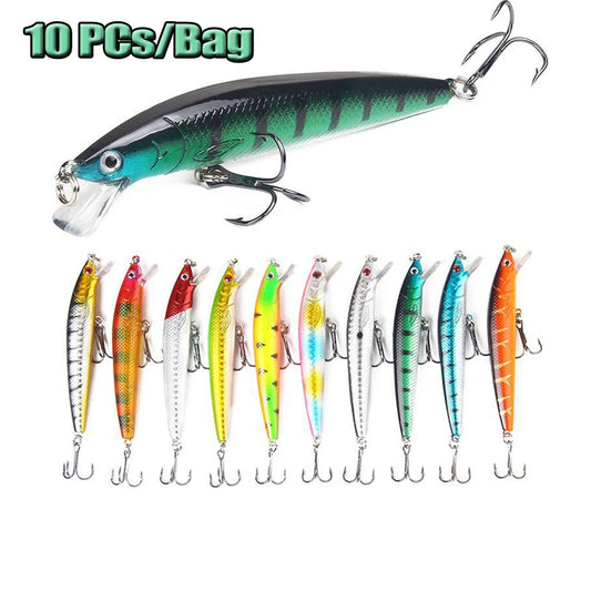 10 PCs Realistic Design Depth Fishing Lures Minnow Fishing Lures