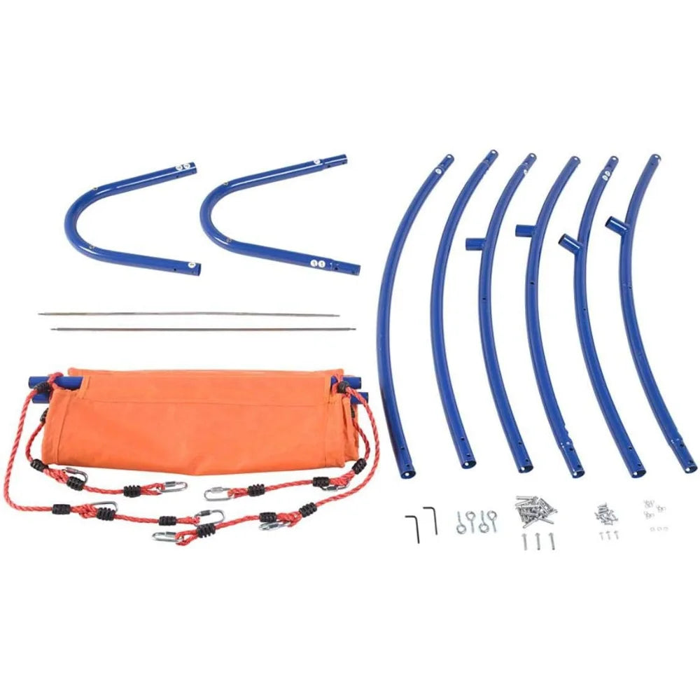 Rockin’ 2-in-1 Kids’ Adjustable Outdoor Rocking Hammock with Rubber Stoppers, 10¾'L x 4'W, Holds Up to 300 Lbs