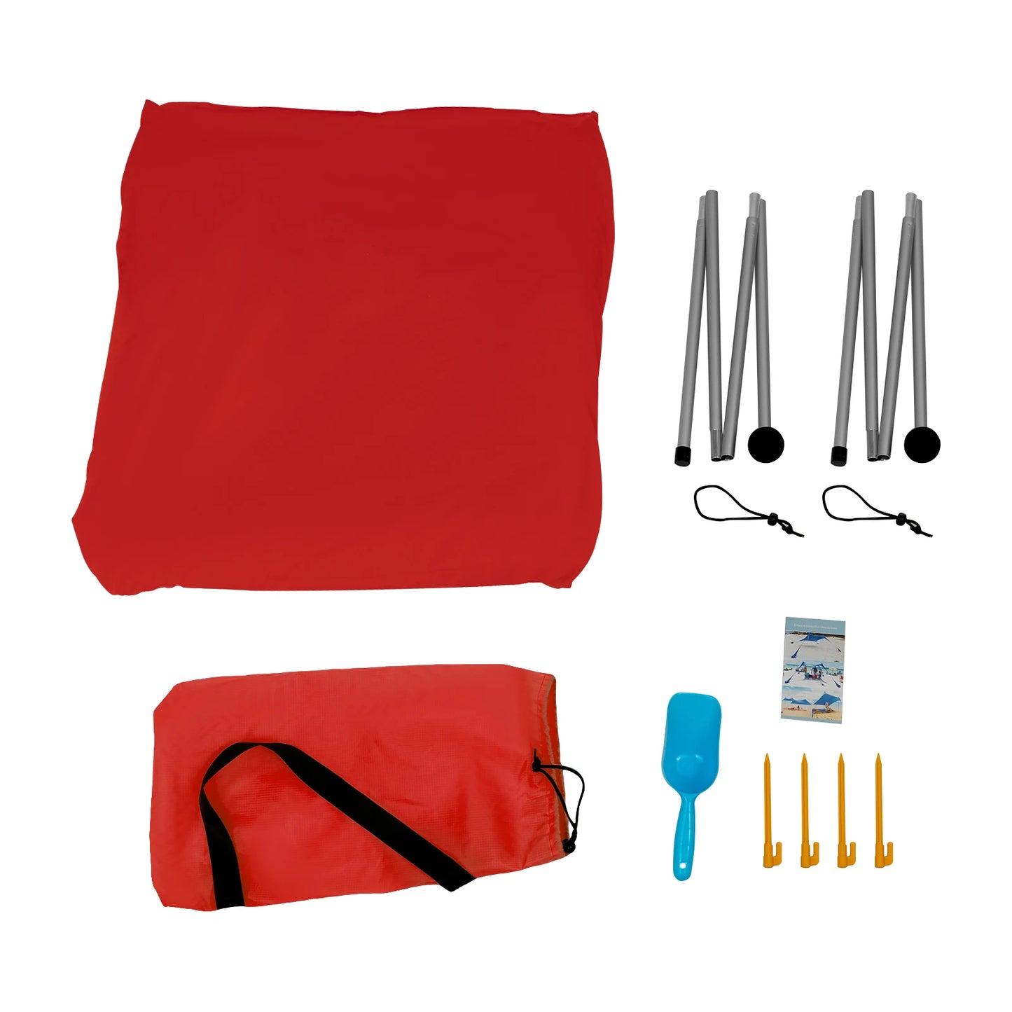 Hot Sell Portable Beach Canopy Tent Sunshade Polyester Fiber Easy Setup Outdoor Shelter for Camping Picnic Fishing Shelter Red