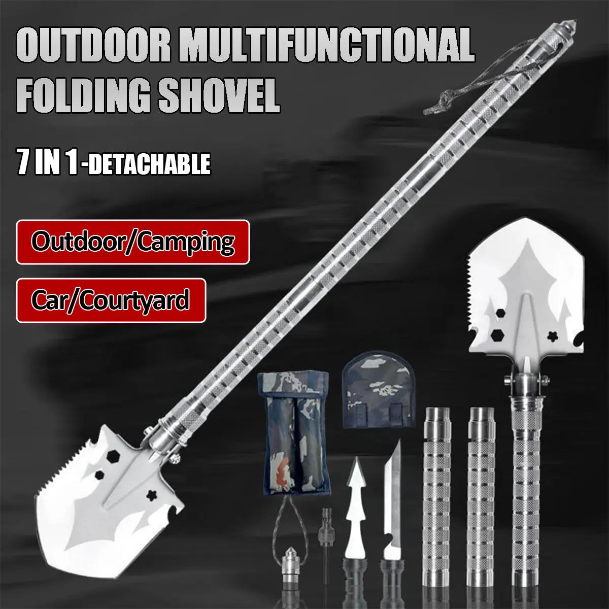 Multi Functional Detachable Foldable Military Shovel