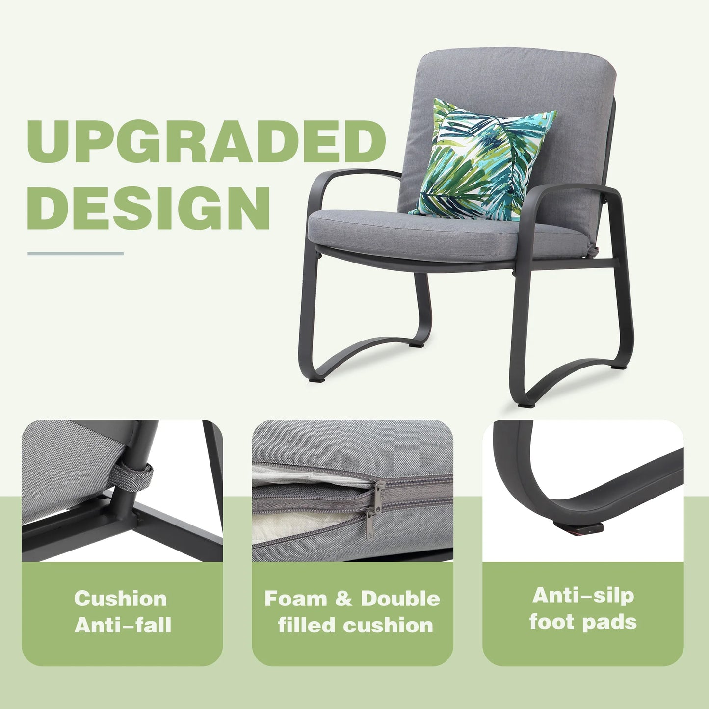 NAGA BAHNA 3 Piece  Bistro Set Wicker Patio Outdoor Furniture Porch Chairs Conversation Sets with DPC Coffee Table