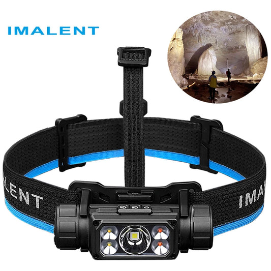 IMALENT HT70 LED Headlamp 3500LM 349M 5000mAh Battery Type-C Rechargeable White Red Light Three-Light Source Headlight