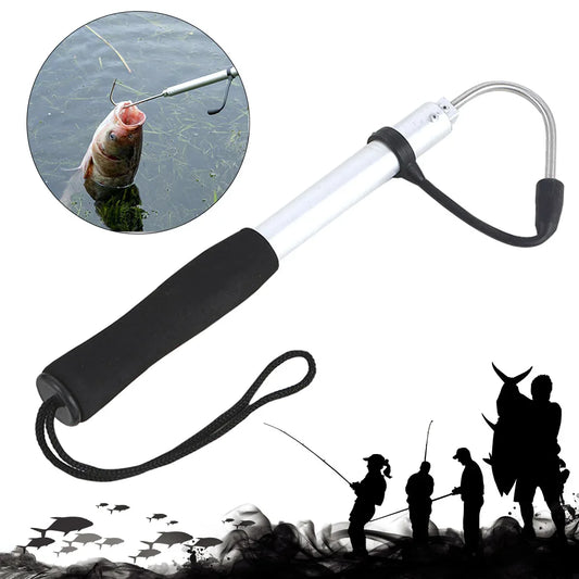 Ice Fishing Spear Hook with Barbs Scalable Fish Grip Metal Portable Fish Gaff for Outdoor Sea Boat Ice Fishing