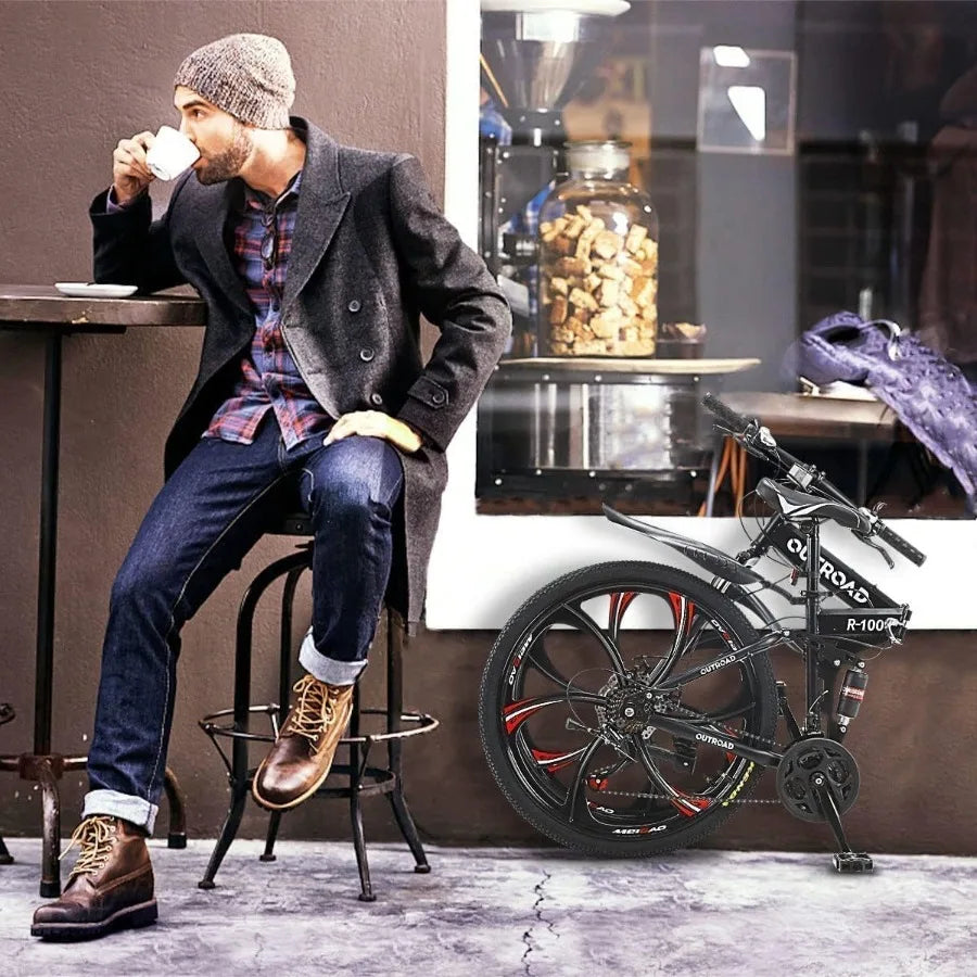 26 Inch Folding Mountain Bike with High Carbon Steel 21