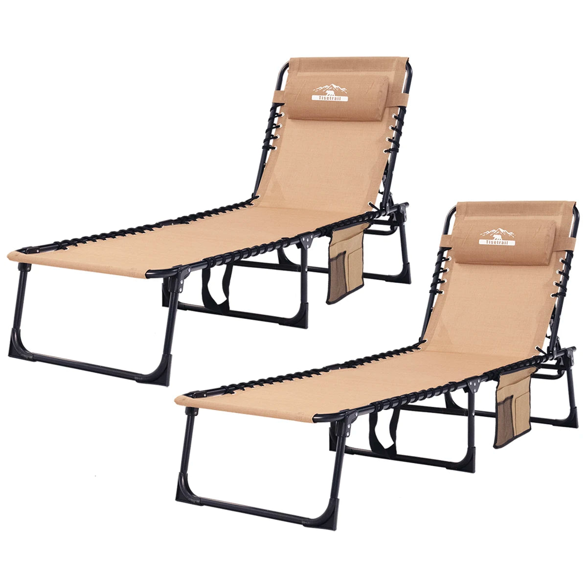 Tisetrail 2-Pack Chaise Lounge Chair 5 Positions