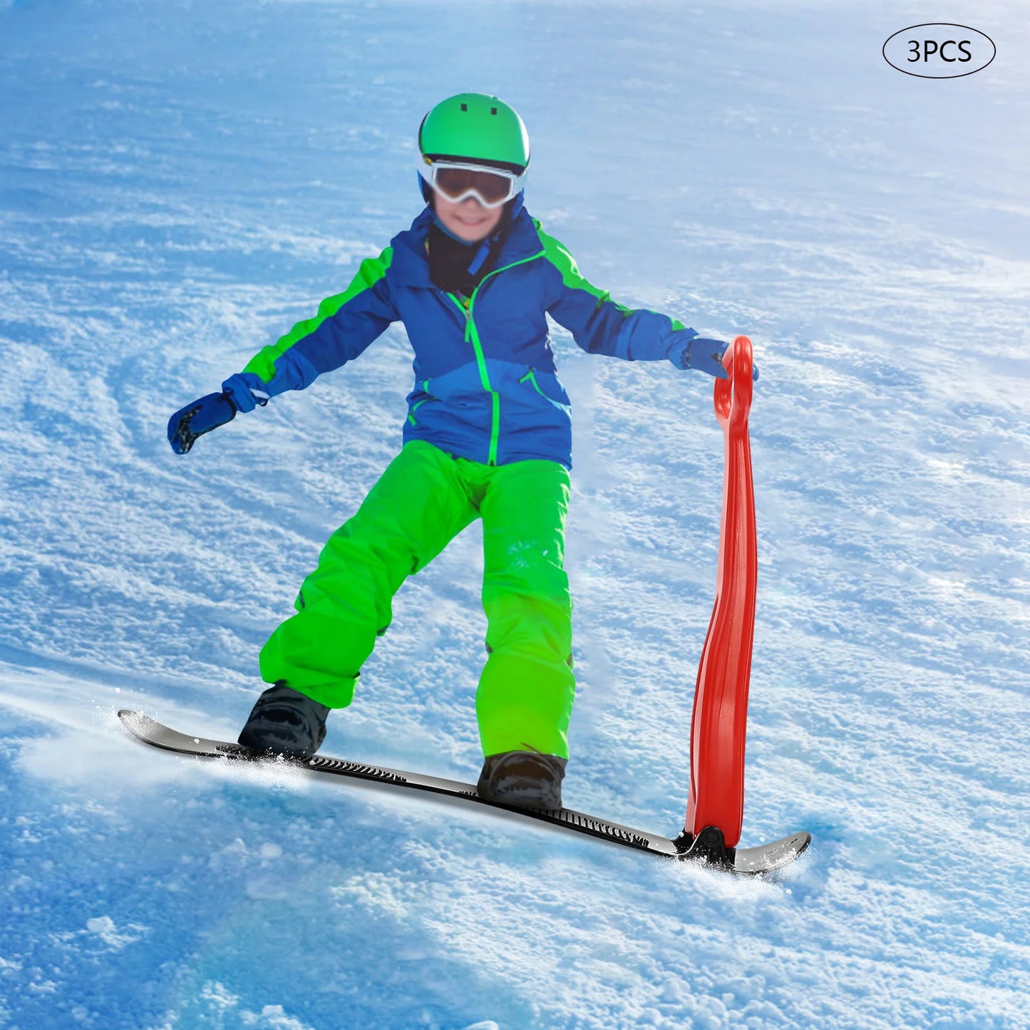 Multi-Scene Black&Red Ski Scooter - Suitable For Skiing/Grass Skiing/Sand Skiing, Exercises Balance