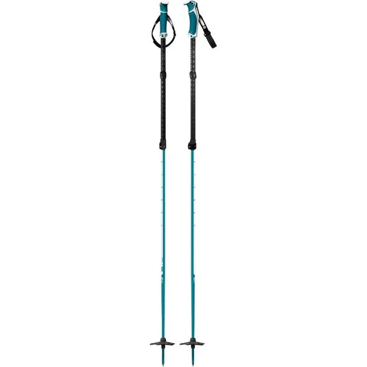 VIA Aluminum Ski Poles, Tough Adjustable Two Piece ski Pole Ergonomic Dual Density Grips, Removable Backcountry Strap,Pair-short