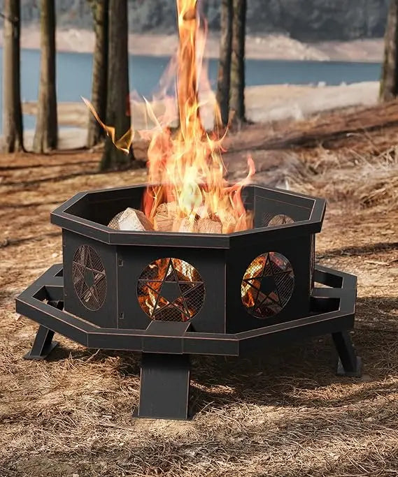 35 inch Fire Pit, Large Firepits / Octagonal Heavy Duty
